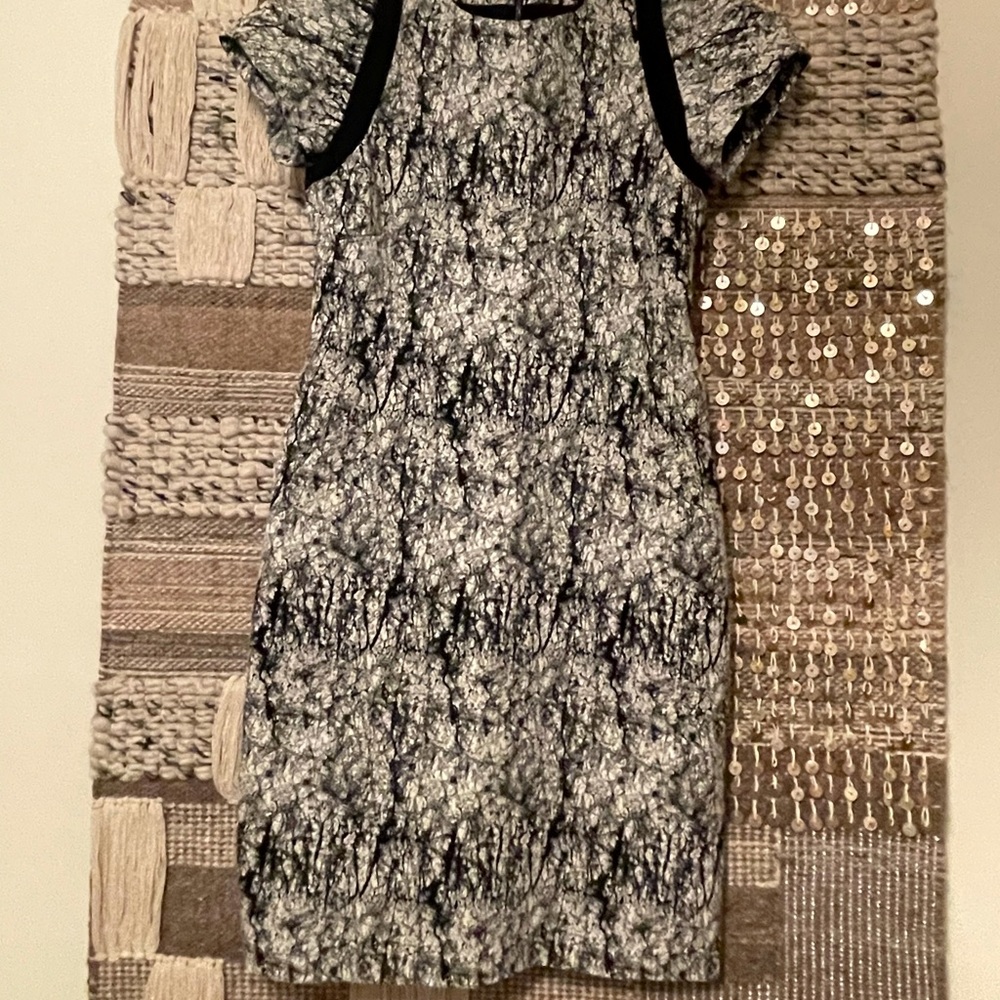 Rachel Roy crackle print black & white sheath dress